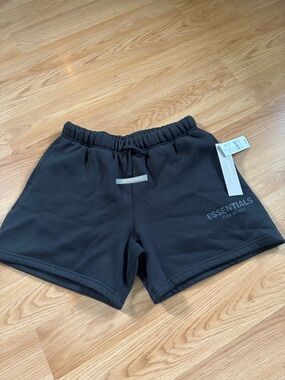 Essentials kids  LARGE Black Athletic Fleece Shorts
